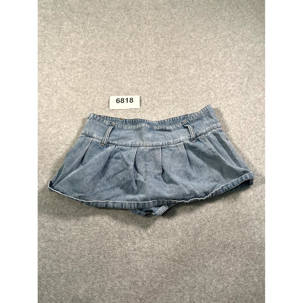 J For Justify Skort Womens 34 Blue Denim Pleated Casual Mini Y2K Summer Mini
